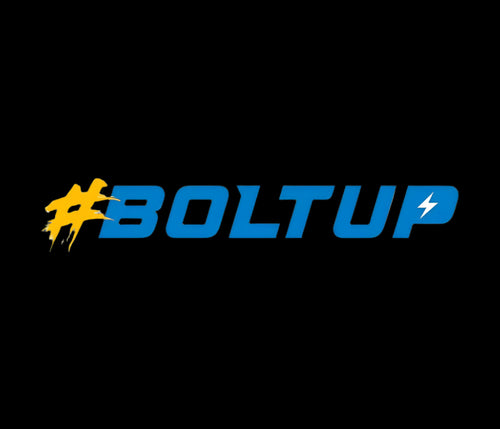 Logo with '#BOLTUP' text on a white background